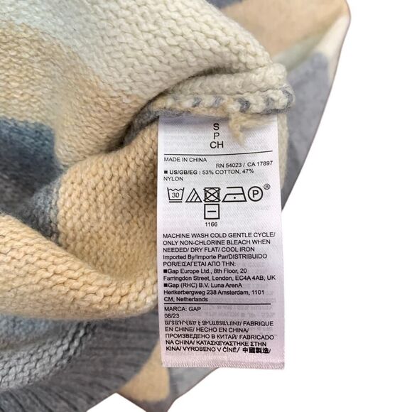 NWT GAP Cashmere Soft Crewneck Sweater Happy Stripe Men's Size S - Picture 5 of 5